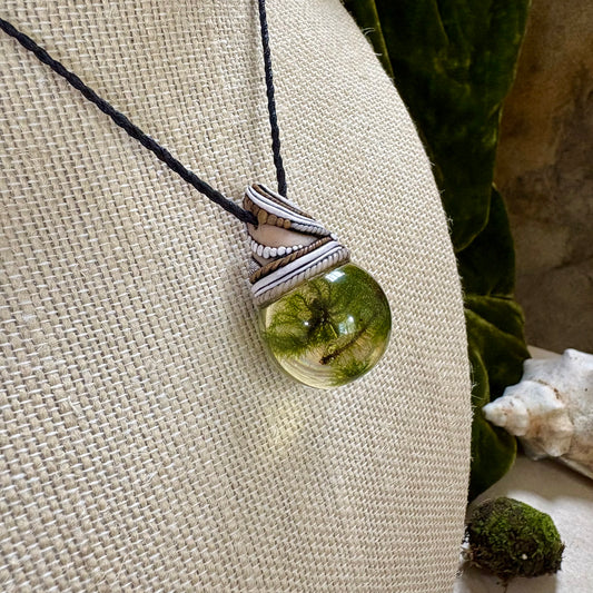 Moss Necklace on cord  - Large