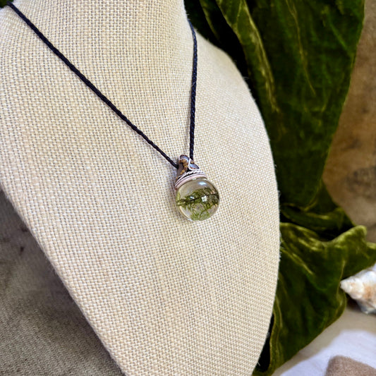 Moss Necklace on cord - Small