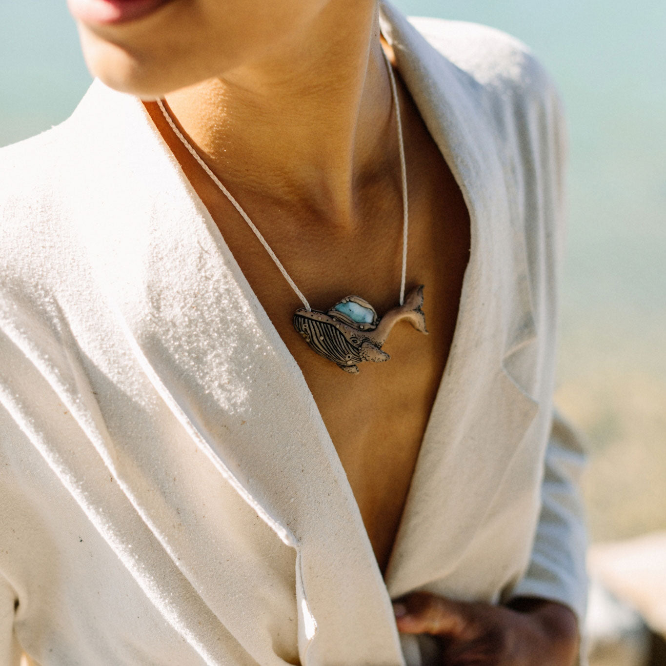 Larimar Whale Necklace